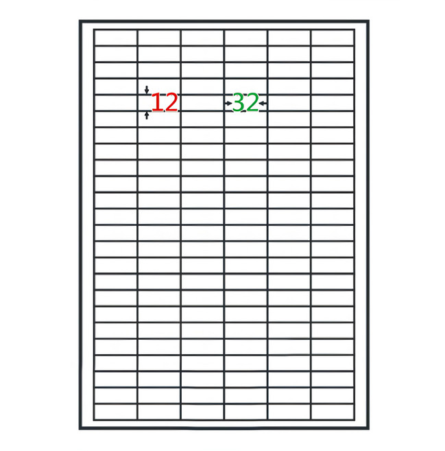 鶴屋 A4三用電腦標籤 107號 B1232 32 x 12mm, 105張, 144格