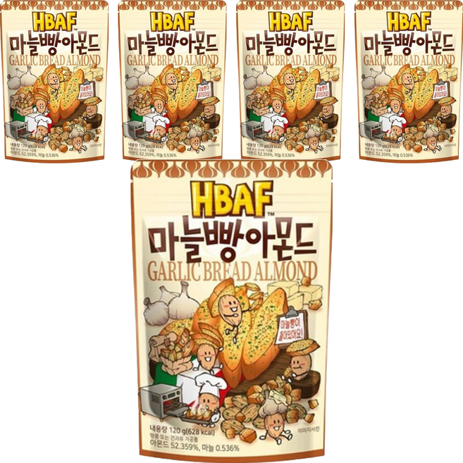HBAF 杏仁果與大蒜麵包, 120g, 5包