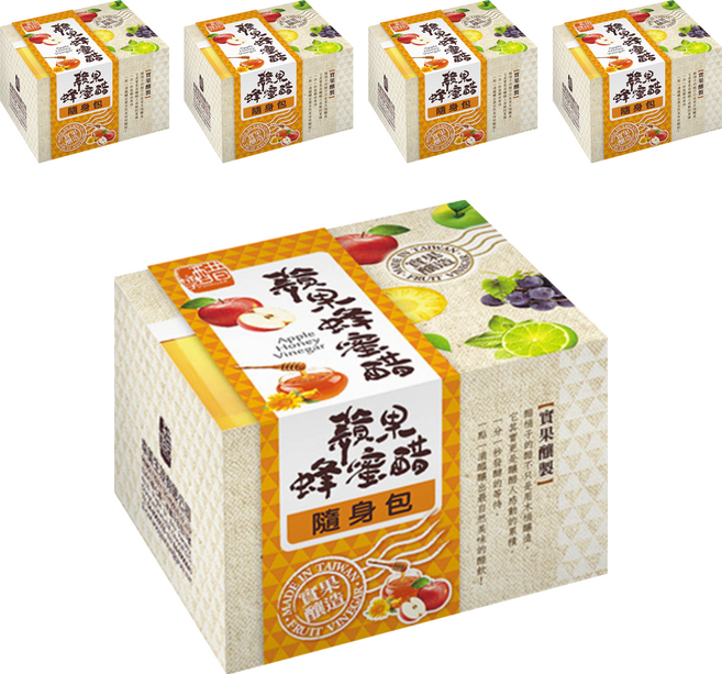 醋桶子 果醋隨身包 蘋果蜂蜜醋, 330ml, 5盒