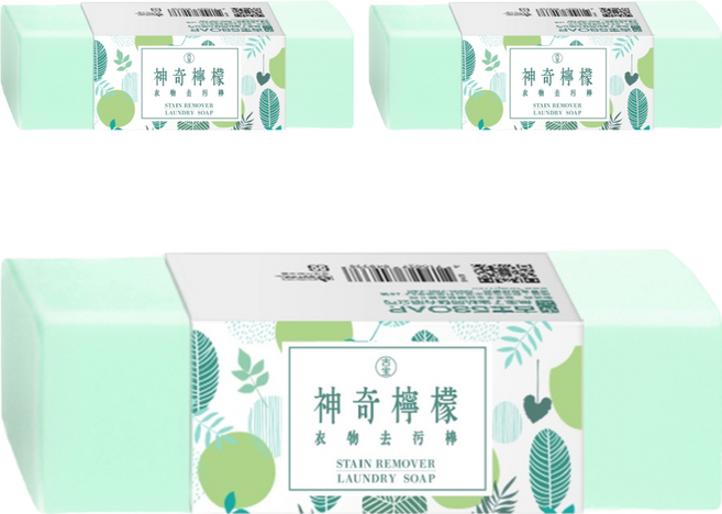 SOAPBERRY 古寶無患子 檸檬衣物去污棒 活氧亮白/檸檬萃取/植物油和無患子萃取, 150g, 3個