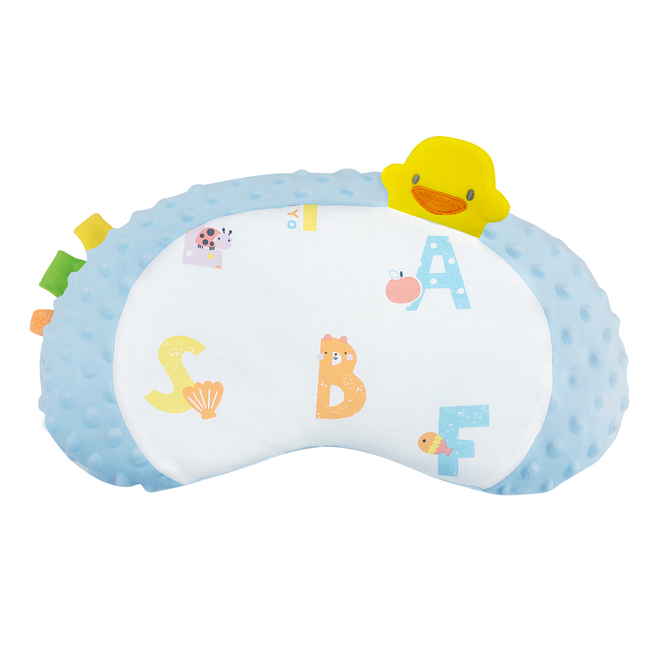 PiYOPiYO 黃色小鴨 小鴨護頸逗趣安撫枕 超密柔天鵝絨 親膚透氣 藍色-款式隨機