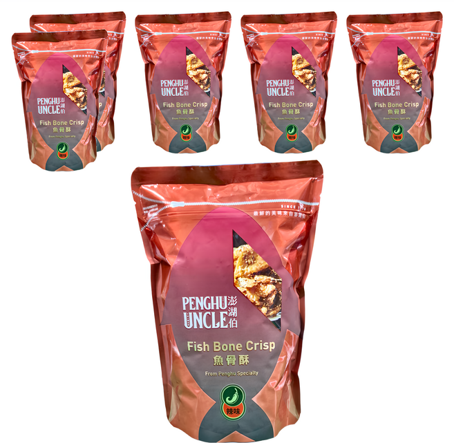澎湖伯 魚骨酥 辣味, 100g, 6包