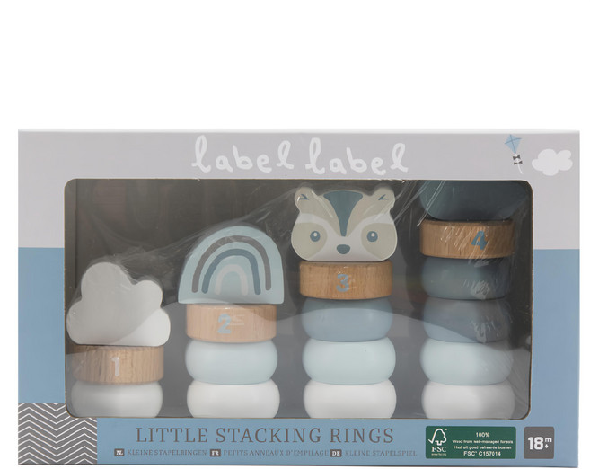 Label Label 木質趣味疊疊樂, 藍色, 1盒