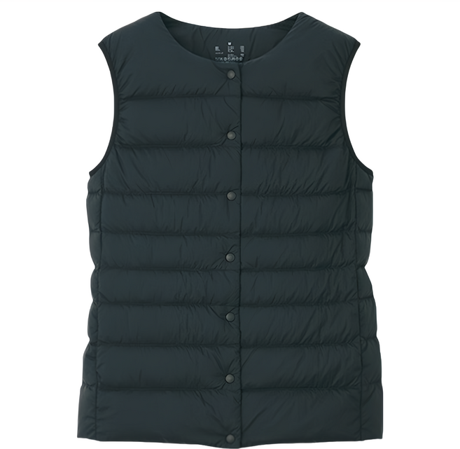 MUJI 無印良品 女輕量羽絨抗靜電內裏無領背心