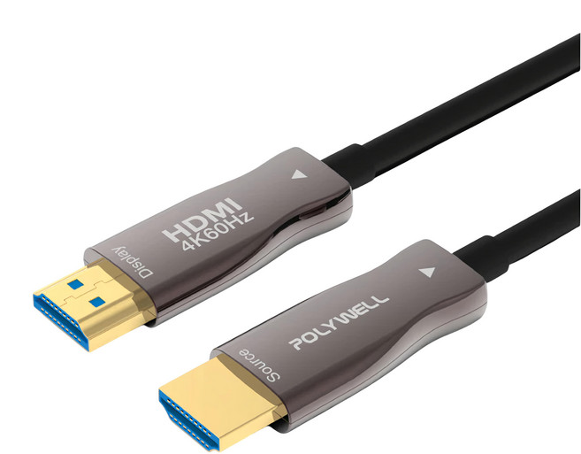 POLYWELL 寶利威爾 HDMI AOC光纖線 2.0版, 5m, 1條