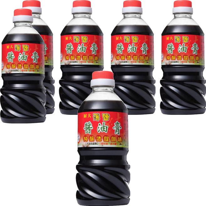 屏大 薄鹽醬油膏, 560ml, 6瓶