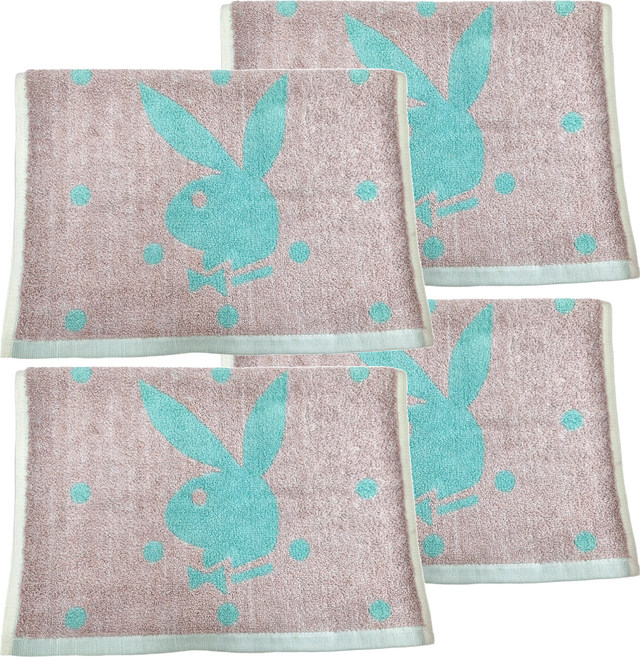 PLAYBOY 閃爍星空毛巾 76 x 33cm 100g, 綠白, 4條