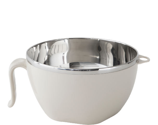 FAmILyLIFE 生活 頂級316不銹鋼多功能隔熱保鮮泡麵碗 1.2L FL-227-W 21.2 x 16.4 x 9.5cm 230g, 奶昔白, 1個