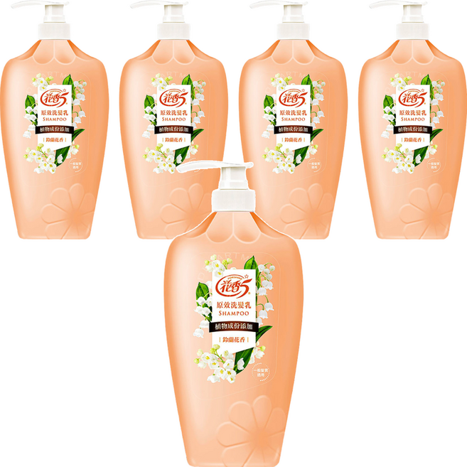 花香5 洗髮乳 一般髮質適用 鈴蘭, 5瓶, 1.1kg