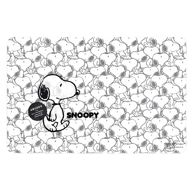kanesho 金正陶器 Snoopy 餐墊 滿版, 白色 + 黑色, 43.5 x 28cm, 1個