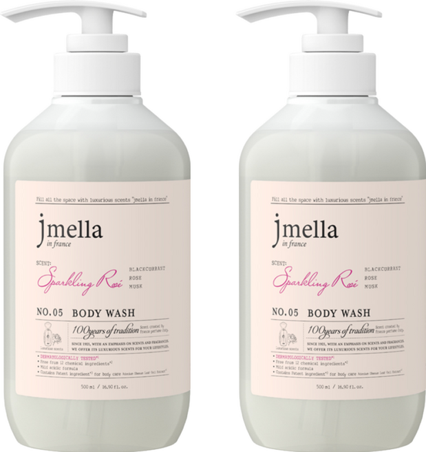 jmella 法式漫舞香水沐浴乳 No.05 Sparkling Rose, 500ml, 2瓶