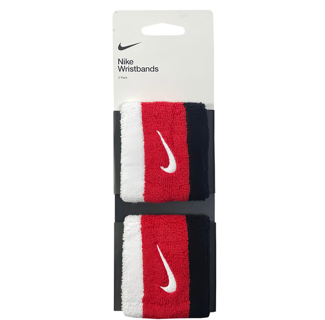 NIKE 耐吉 SWOOSH 腕帶, 黑色 + 白色 + 紅色, 1雙