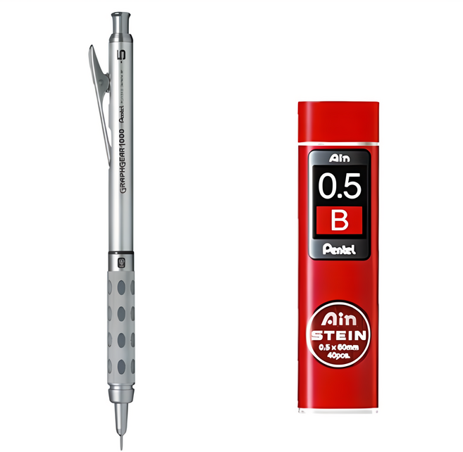 Pentel 飛龍文具 自動鉛筆 PG1015 + 筆芯 B, 0.5mm, 1組