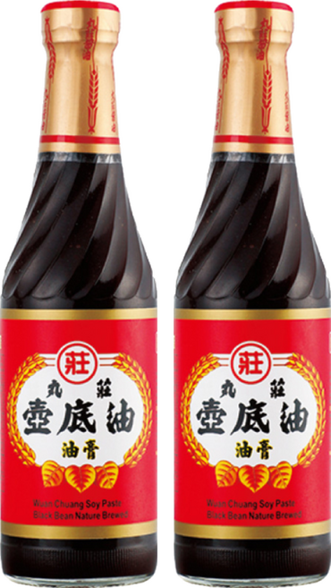 丸莊醬油 壼底油膏 嚴選台灣黑豆 特選黃豆 減鹽配方, 500g, 2瓶