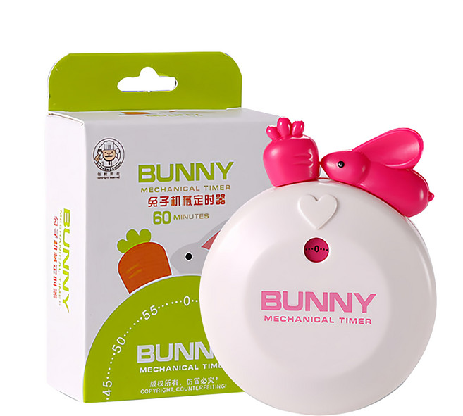兒童自律學習計時器 兔子白色, 白色系, 1個