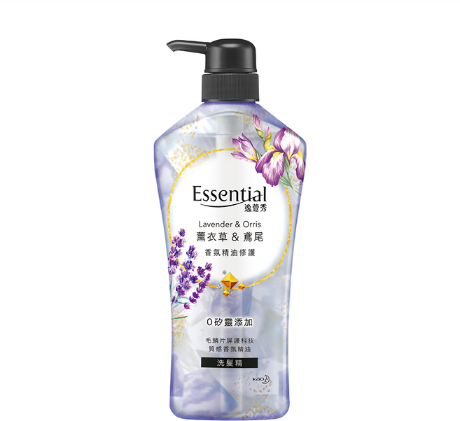 Essential 逸萱秀 香氛精油修護洗髮精 薰衣草&鳶尾 0矽靈水感配方, 700ml, 1瓶
