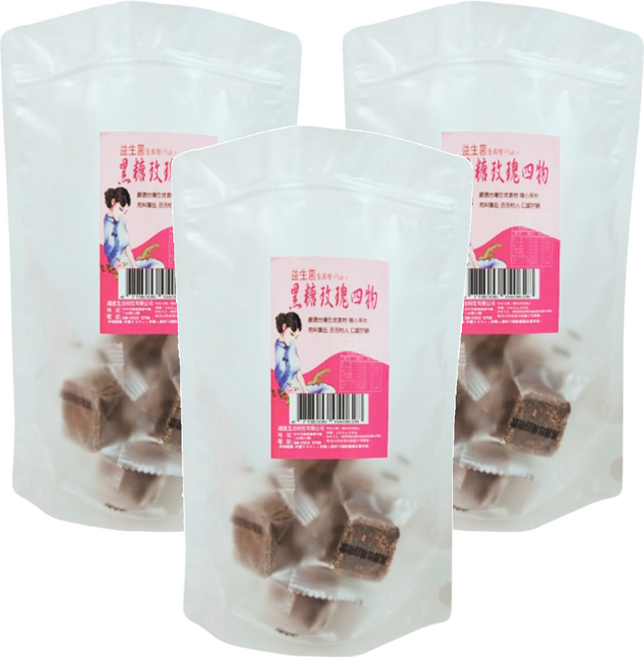 蔡薑君 益生菌黑糖玫瑰四物, 250g, 3袋