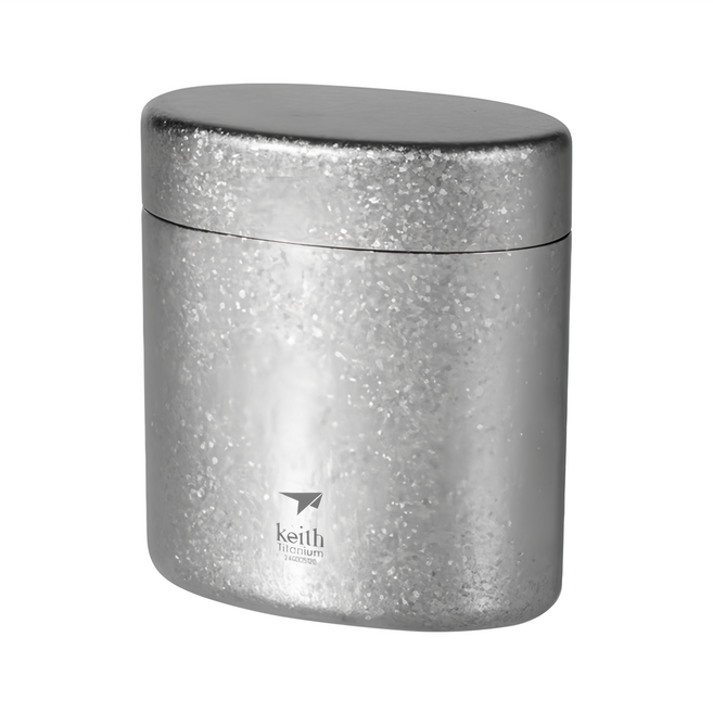 keith Titanium 鎧斯 鈦隨身茶葉罐 ti3955, 銀色, 1入