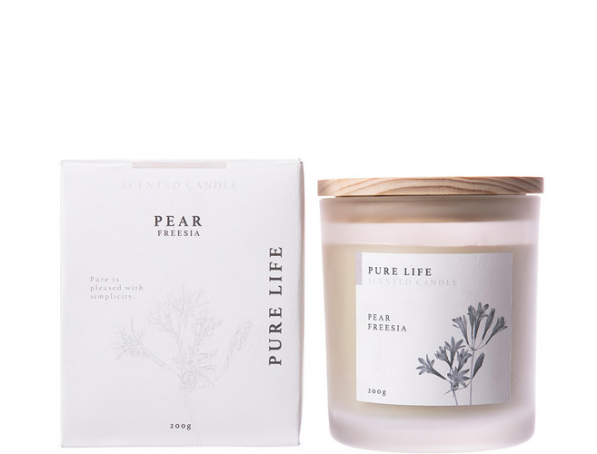 HOLA 和樂家居 Pure Life 覓靜系列 香氛燭杯, 青梨小蒼蘭, 200g, 1個