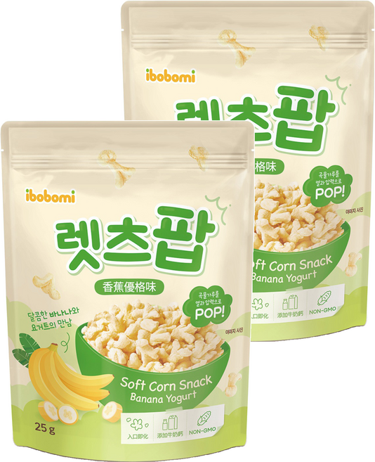 ibobomi 玉米花, 香蕉優格味, 25g, 2包