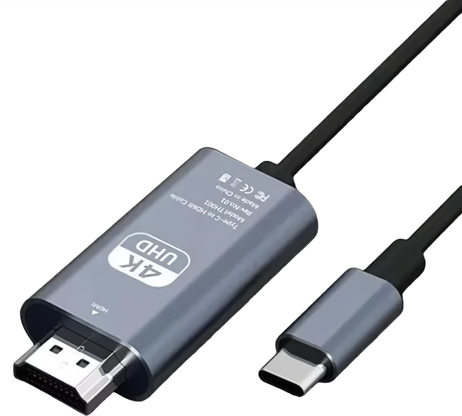Wephone Type-C 轉 HDMI 4K 高清影音轉接線, 2m, 1條