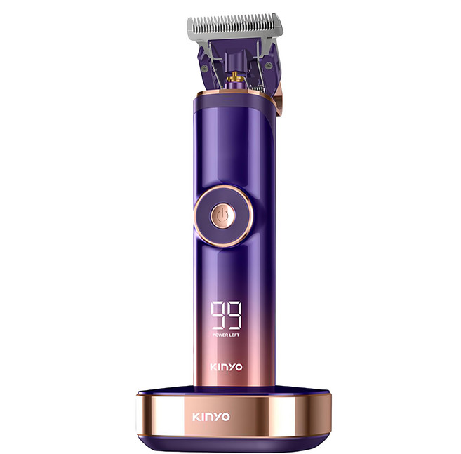 Kinyo 陶瓷強勁專業電剪 附充電底座 + 修剪梳 4個 + 充電線 + 清潔刷 + 潤滑油 245.5g, HC-6880