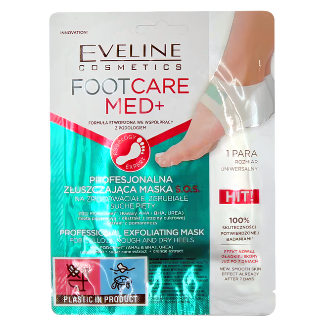 EVELINE 波蘭原裝 Eve Cos 足療專家 強效去角質嫩足膜 18 x 13 x 0.5cm 1組