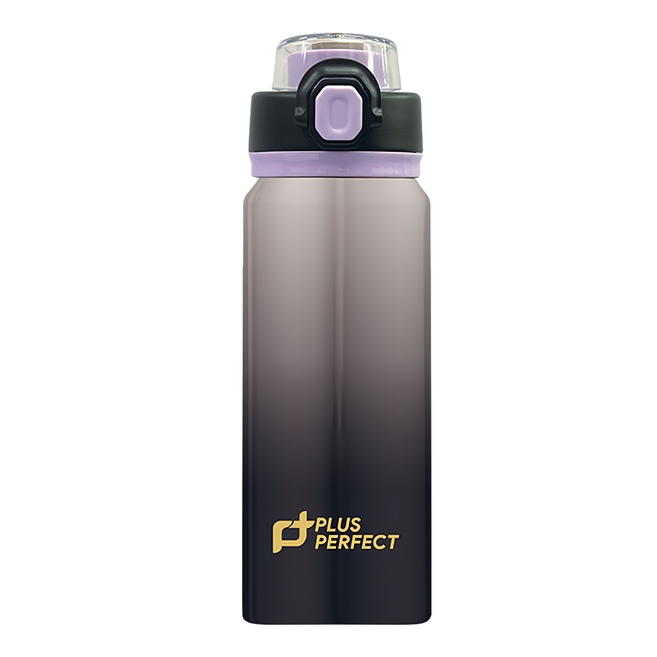 PLUS PERFECT 理想 晶鑽316陶瓷運動彈跳杯, 漸層黑, 500ml, 1個
