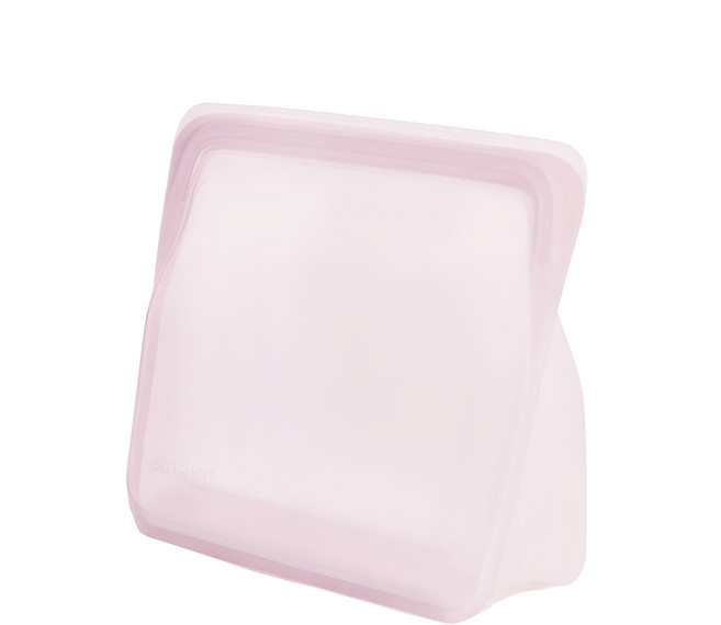 stasher 站立式矽膠密封袋 粉紅色, 21.59 x 17.78 x 8.89cm, 1個, 1入