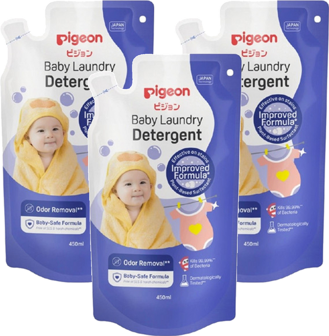 pigeon 貝親 嬰兒洗衣精補充包, 450ml, 3包