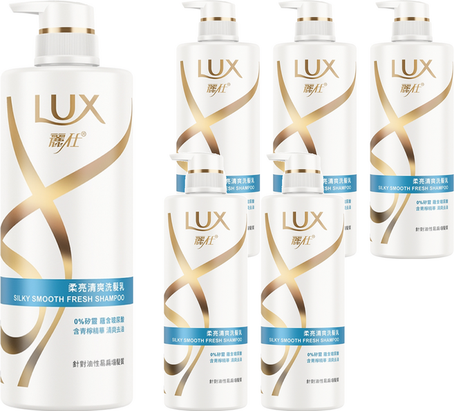 LUX 麗仕 柔亮清爽洗髮乳, 750g, 6瓶