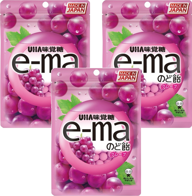 e-ma UHA 味覺糖 葡萄味, 50g, 3包