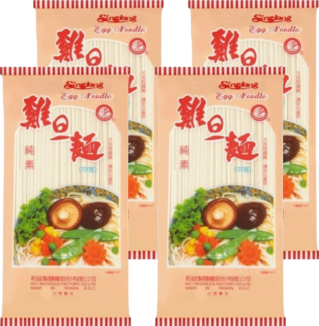 和益 雞蛋麵 中寬, 300g, 4包
