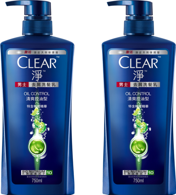 CLEAR 淨 去屑洗髮乳 清爽控油型, 750g, 2瓶