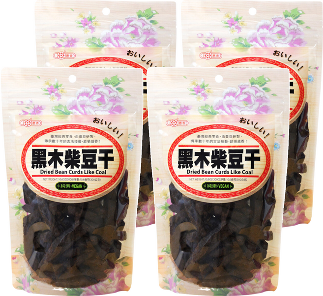 惠香 黑木柴豆干 軟中帶Q 微辣 純素, 300g, 4包