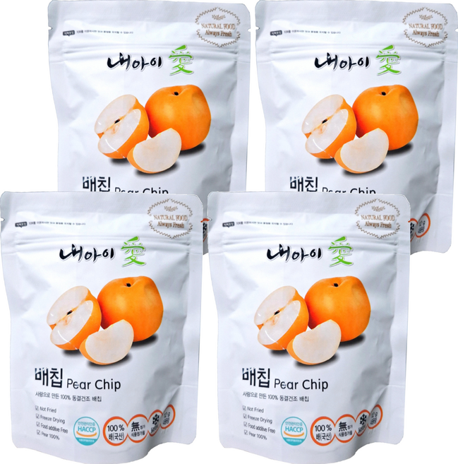 Naeiae 幼兒水果乾, 12g, 4包, 水梨, 12個月以上