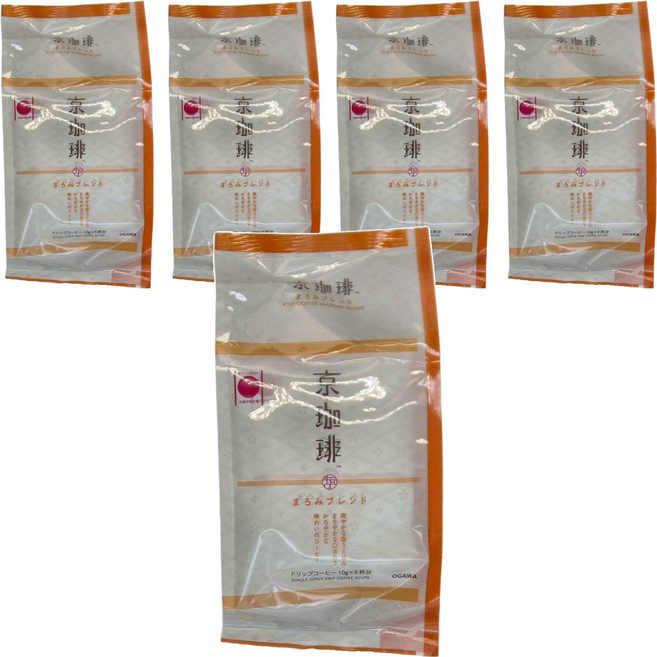 OGAWA 小川珈琲 京都吟味百饌柔和京咖啡濾掛式, 10g, 5包, 5袋