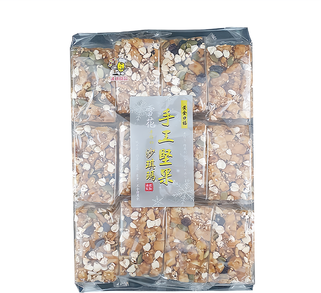 逢國食品 黃金口福 手工堅果沙琪瑪 蛋奶素 12入, 420g, 1袋