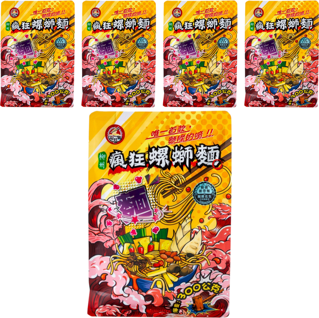 一碗好麵 瘋狂螺獅麵, 300g, 5袋