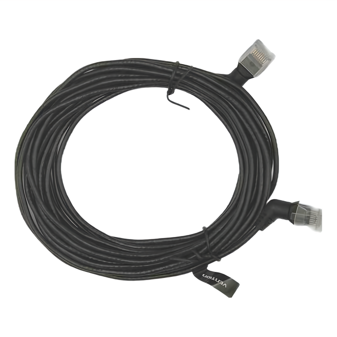 VEnTIOn 威迅 IBO系列 CAT6A 超六類雙彎頭可旋轉纖細高速網路線, 黑色, 1條, 5m