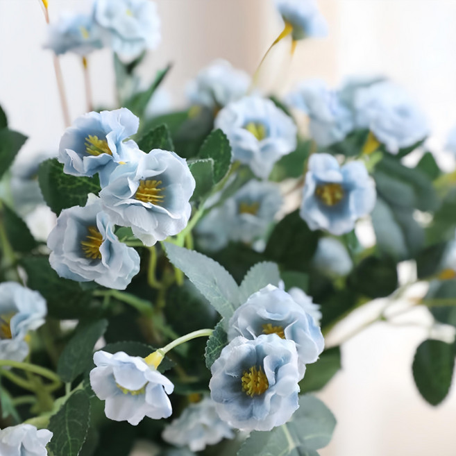 Floral M 花藝 仿真花 法式迷你薔薇, 1件, 湖水藍