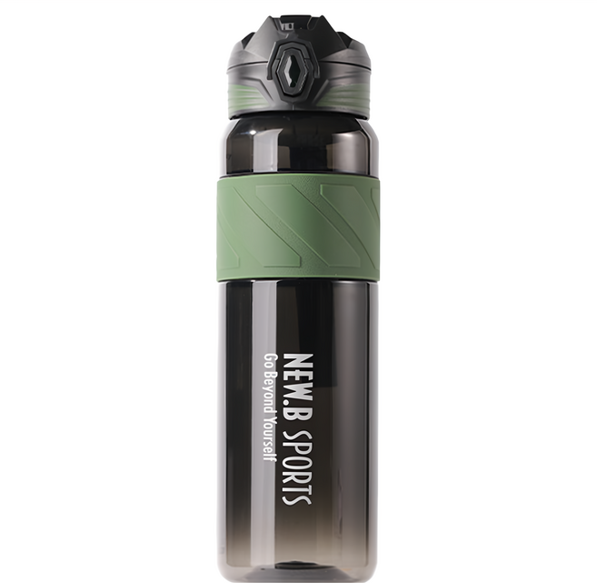 UPSTYLE 星耀運動水杯 附直飲帶茶隔 + 吸管, 橄欖綠, 1000ml, 1個