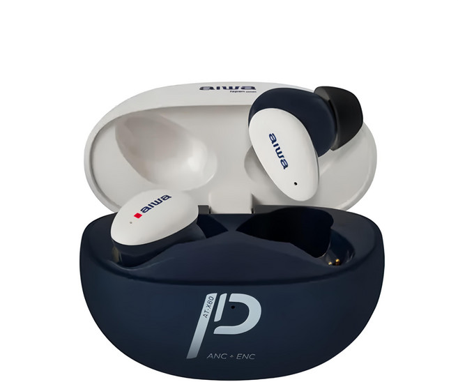 aiwa 愛華 真無線藍芽耳機 高規格音質 清透聆聽體驗 通透模式 遊戲模式 低延遲 IPX5生活防水 Type-C, AT-X80PANC, 藍色