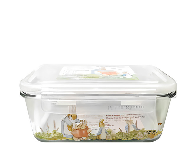 PETER RABBIT 比得兔1600ml耐熱玻璃保鮮盒(MGS084) 密封保鮮 可愛圖案, 1個, 1入