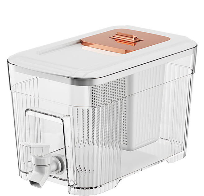 大容量帶龍頭飲料桶, 白色, 6L, 1個