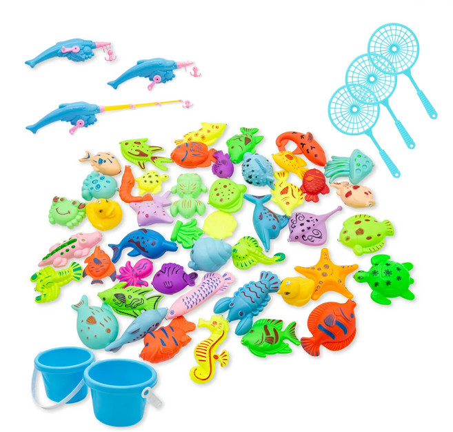 54件釣魚撈魚組 3歲以上, 顏色隨機, 1組