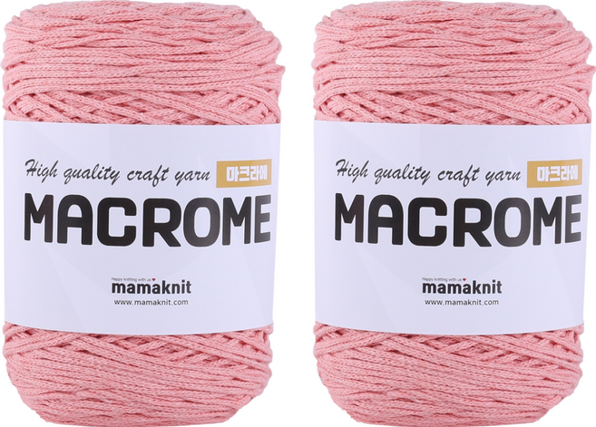 mamaknit Macrame Cake系列 單色編織線 225m 32 桃粉色, 2捲