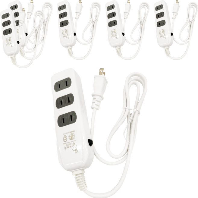 spirit 電精靈 側邊插座 4插過載延長線 台灣製造 MAX1650W 125V 15A, 1.2m, 白色, 6條