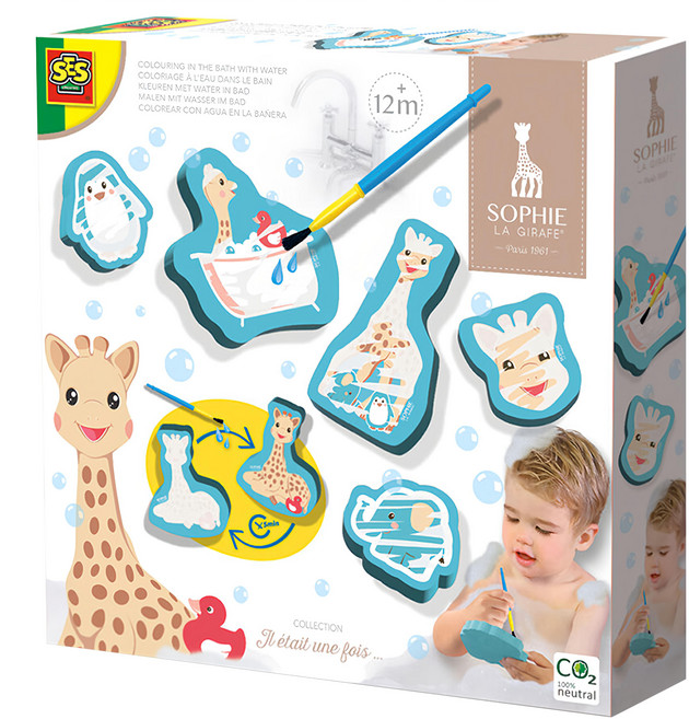 荷蘭SES 長頸鹿蘇菲洗澡水畫玩具 14499, 多色, 1盒