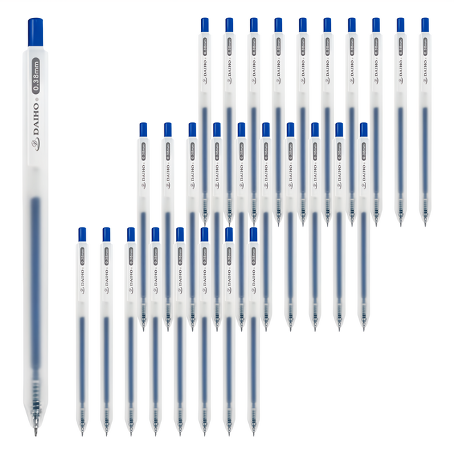 DAIHO 本色原品按動耐摔中性筆 0.38mm, 藍色, 144支